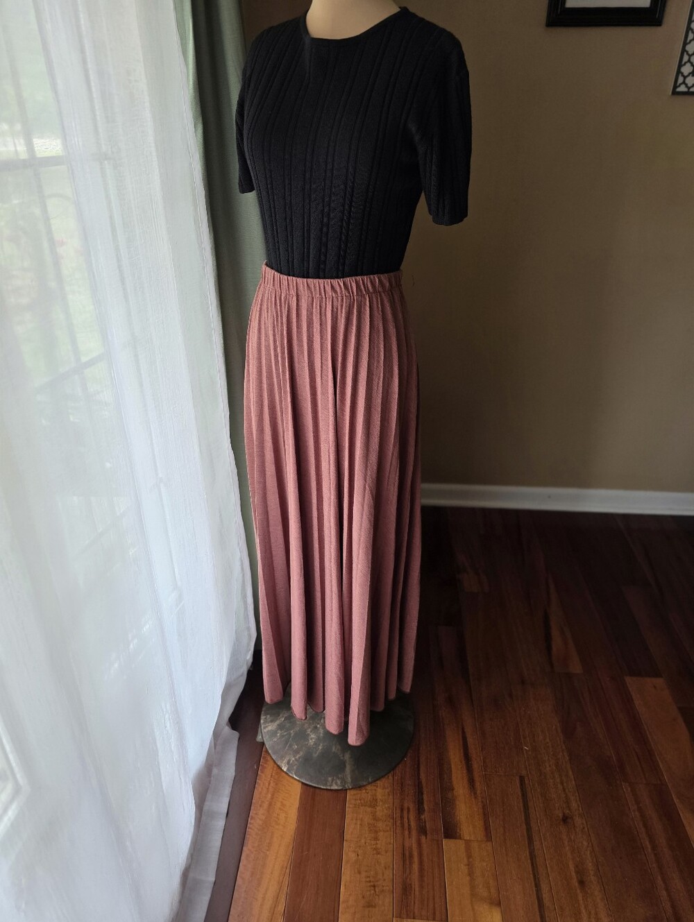 Atmosphere Primark Pleated Maxi Skirt Dusty Rose Pink Boho Casual Women's US M